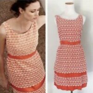 $298 Anthropologie Leifsdottir Dress Sweet Tangelo Scalloped Tiered Coral, 2